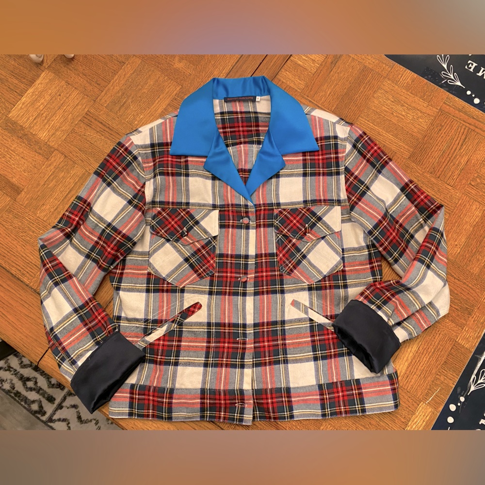 Harvey Faircloth Plaid Top Size 6